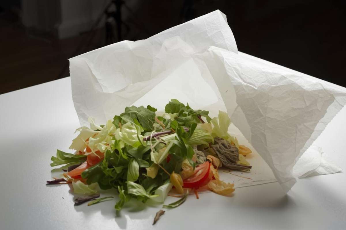 insalata dentro della carta assorbente