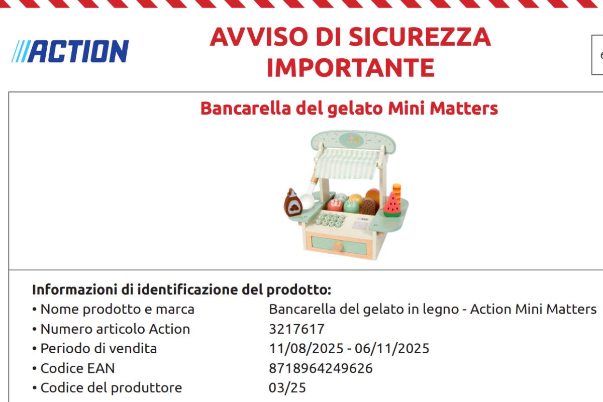 immagine giocattolo richiamato da action