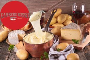 logo gambero rosso ed ingredienti della fonduta