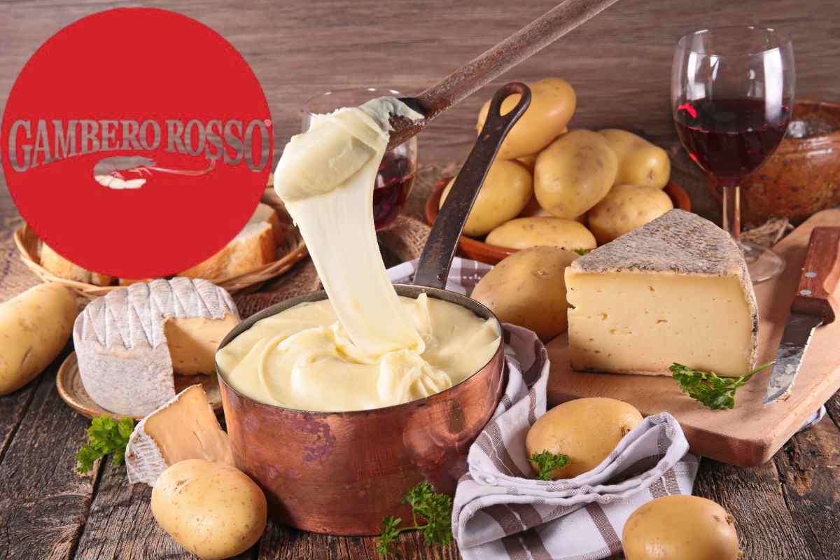 logo gambero rosso ed ingredienti della fonduta